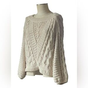 Express Cream Cable Knit Sweater